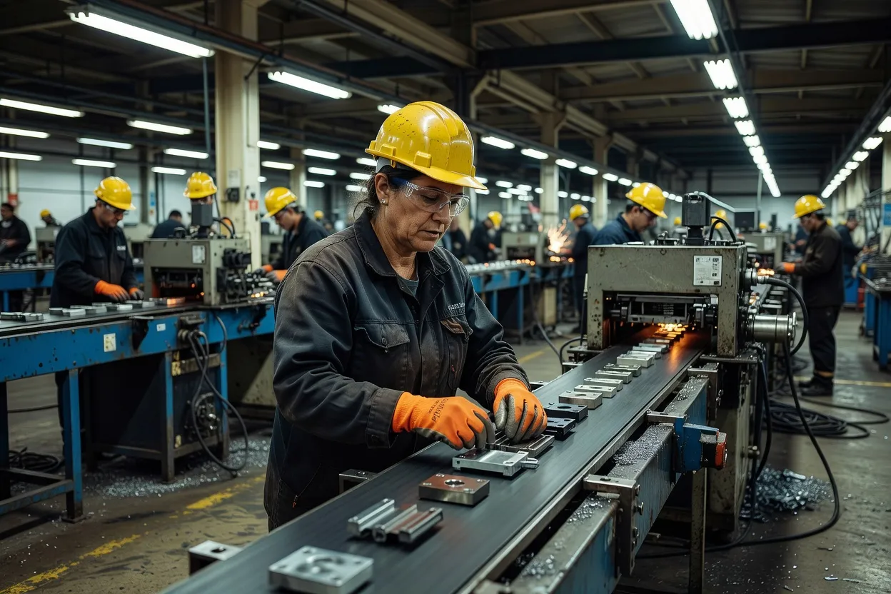Trabalhador ucraniano na linha de produção de uma empresa portuguesa