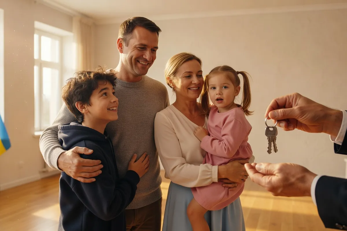 Familles ukrainiennes réfugiées trouvant un logement en France