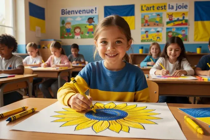 Enfants ukrainiens scolarisés en France