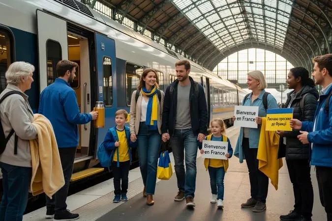 Réfugiés ukrainiens accompagnés dans leurs démarches en France